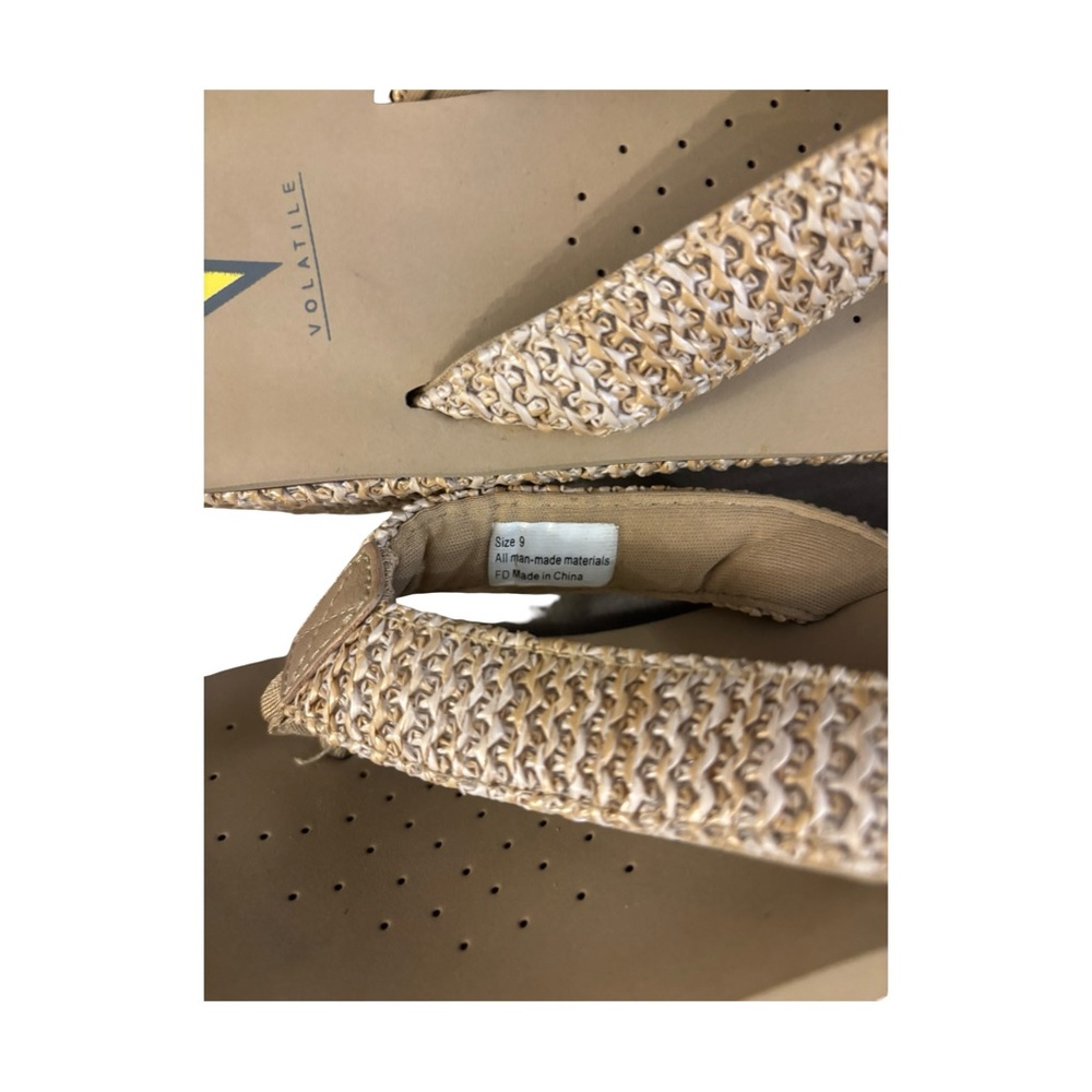 Volatile Beige Woven Platform Flip Flops - Picture 5 of 7